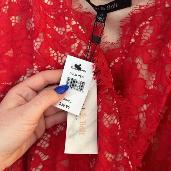 Red Lace Bodysuit - Picture 2 of 2